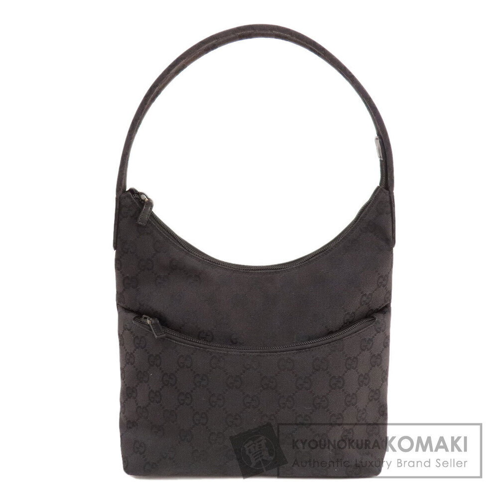 Gucci GG One Shoulder Hobo Bag Canvas Leather